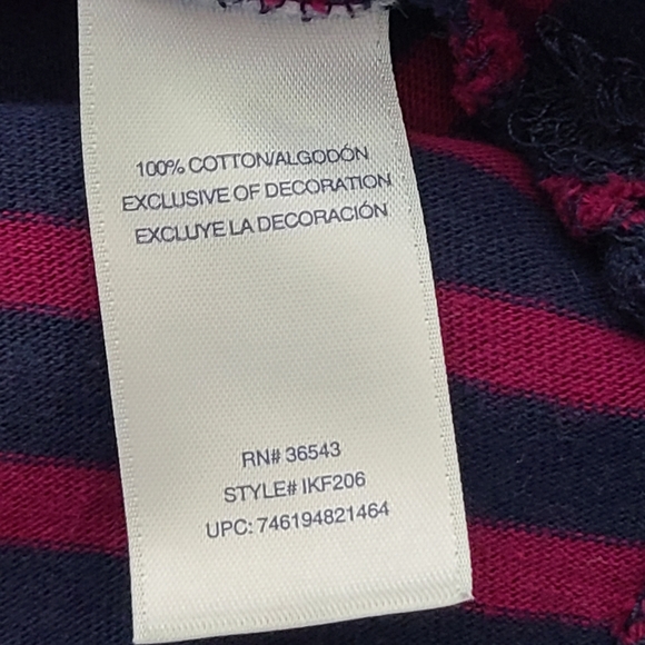 Izod Fuchsia and Blue Striped Pullover Top - Picture 7 of 8